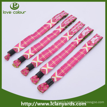 15*350mm custom wristband with logo eco-friendly fabric woven bracelets